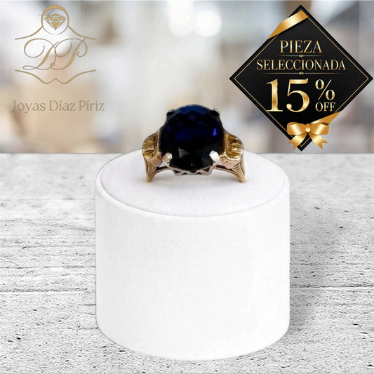 Anillo de oro 18K CIRCONIA AZUL