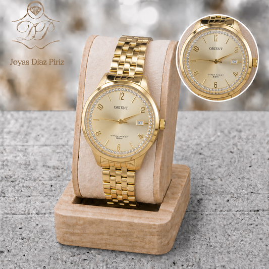 RELOJ ORIENT MALLA DORADA