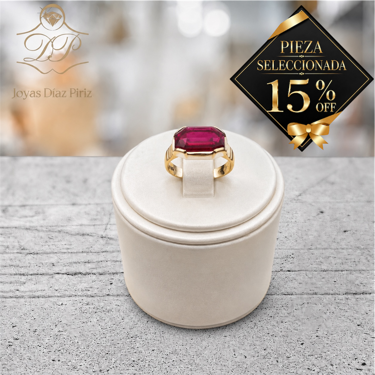 ANILLO ORO 18k/RUBI