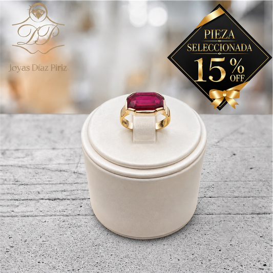 ANILLO ORO 18k/RUBI