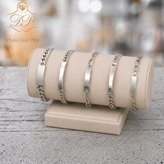 PULSERAS PLATA IDENTIDAD CABALLERO