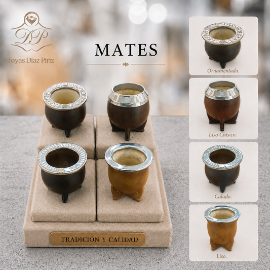 MATES PLATA Y ORO/ALPACA Y BRONCE