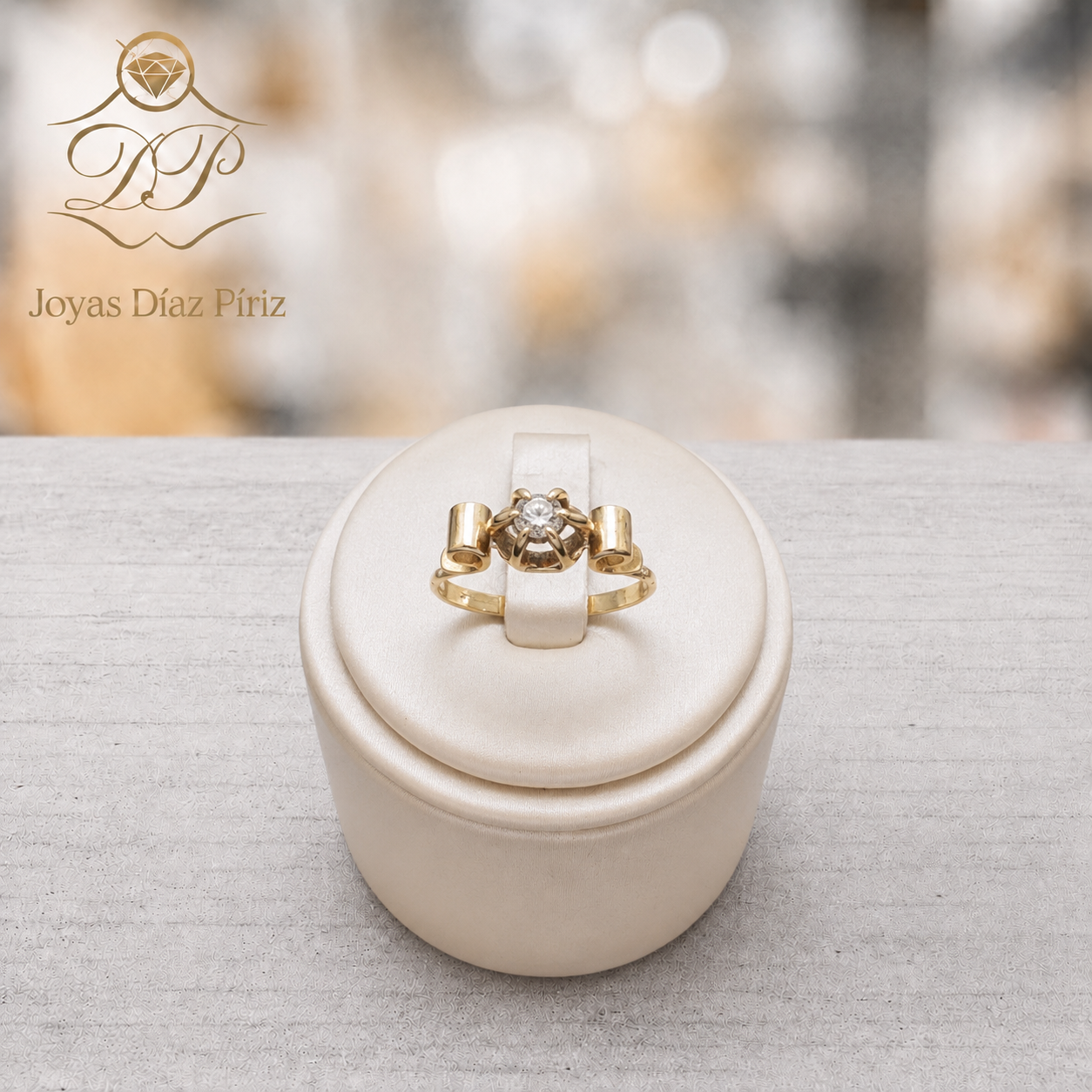 Anillo ORO 18K/GRIS Y BRILLANTE