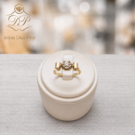 Anillo ORO 18K/GRIS Y BRILLANTE