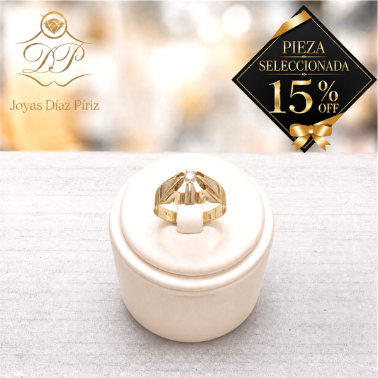 ANILLO ORO 18K/GRIS CON BRILLANTE