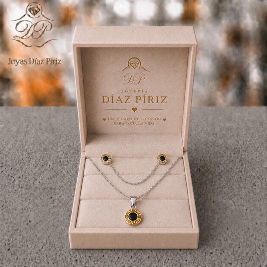 CONJUNTO PLATA Y ORO/ONIX
