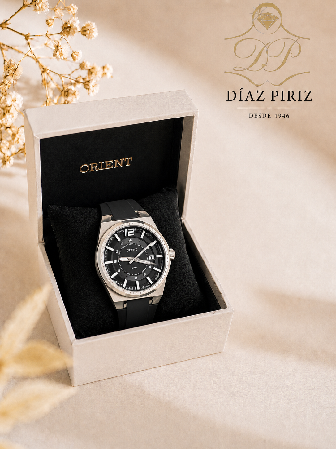 RELOJ ORIENT MALLA PVC