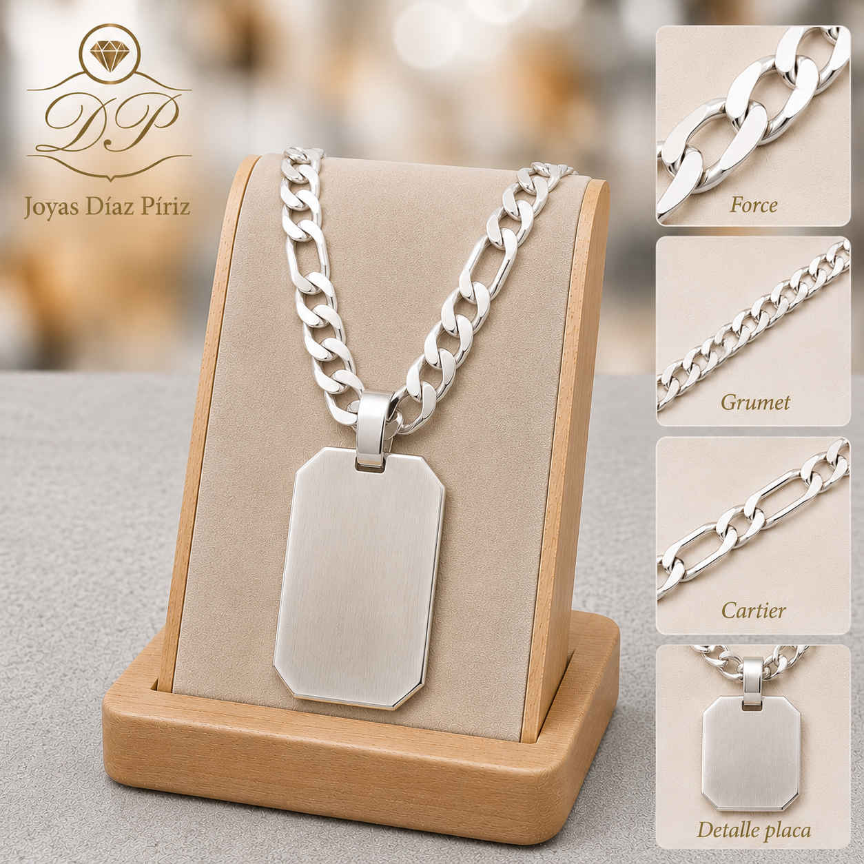 CONJUNTO PLATA CON MEDALLA