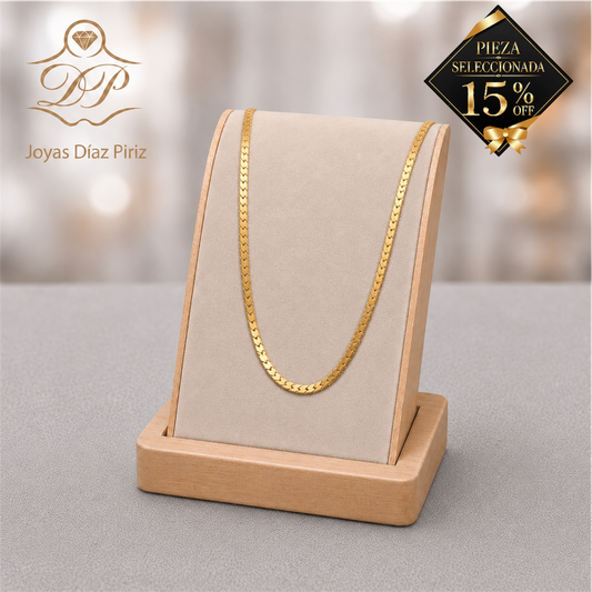 Cadenas  de oro 14k espiga chata 40cm