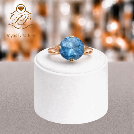 ANILLO ORO 18K/AGUA MARINA