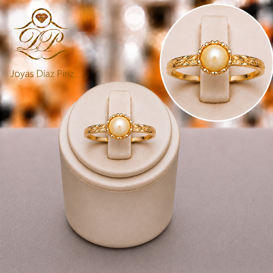 ANILLO ORO CON PERLA DE CULTIVO