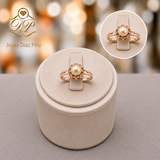 ANILLO ORO CON PERLA DE RIO