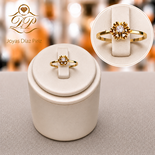 Anillo oro Flor/Circonia