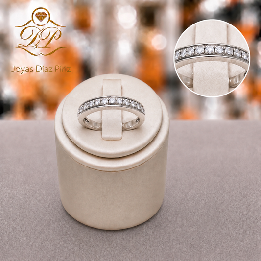 ANILLO ORO GRIS 14k