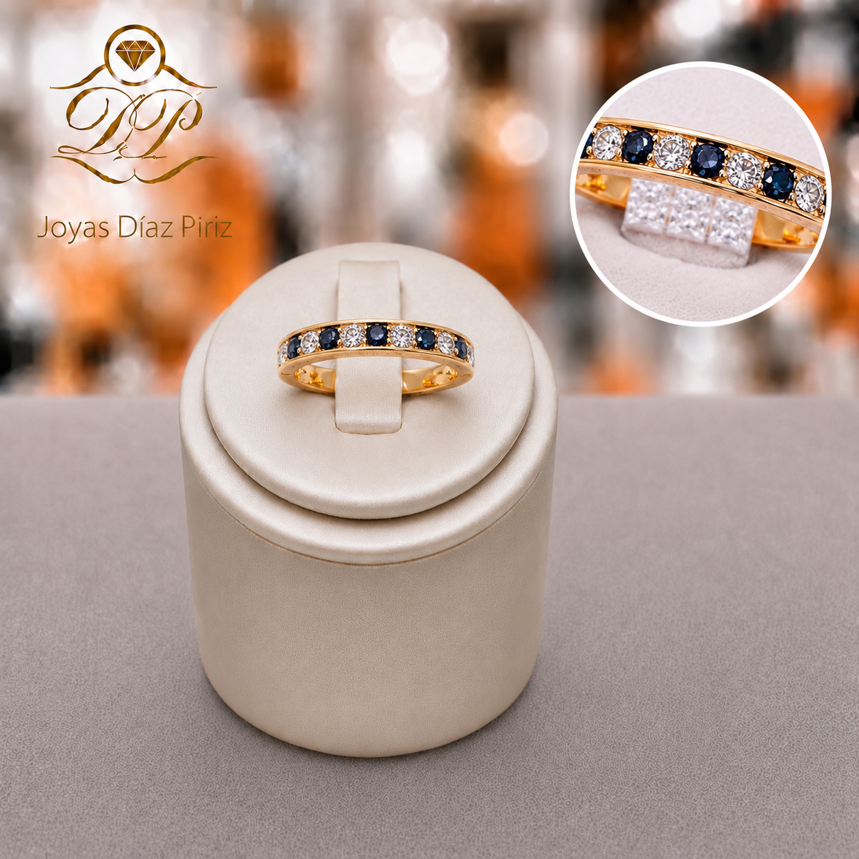 Anillo oro medio sin fin