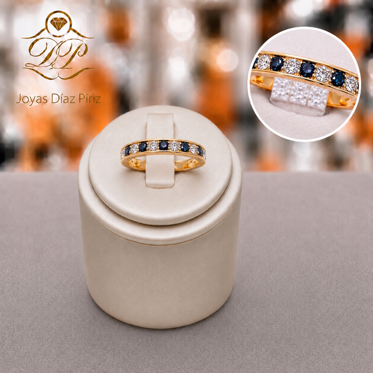 Anillo oro medio sin fin