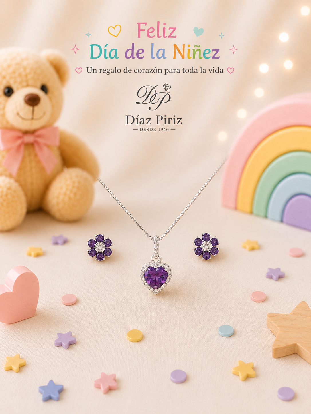 Conjunto circonias violetas