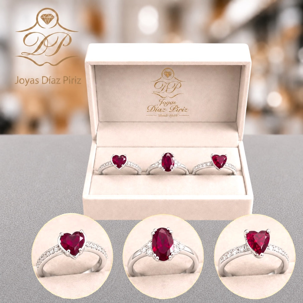 ANILLO PLATA CON CIRCONIA ROJA