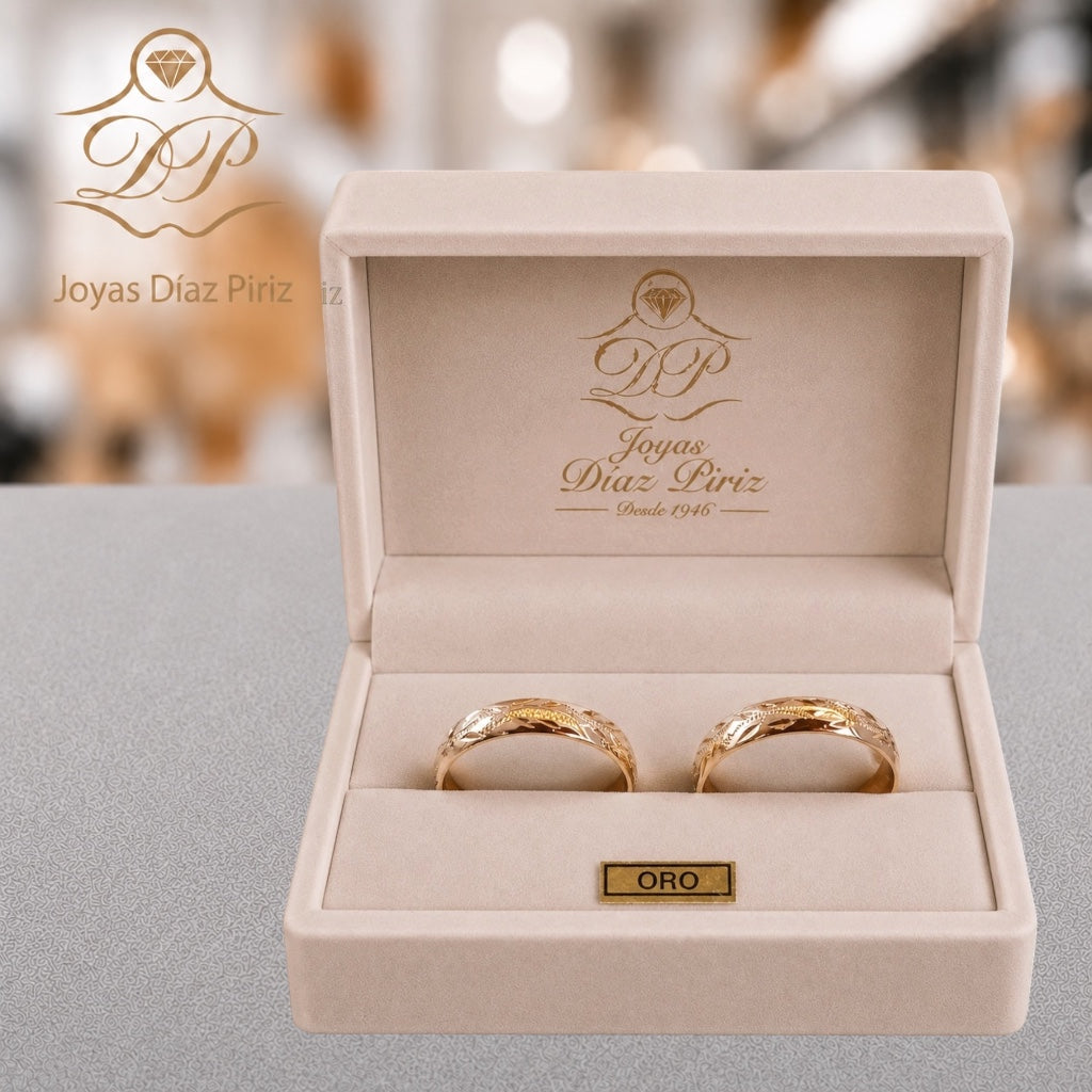 ALIANZAS ORO 3mm LABRADAS