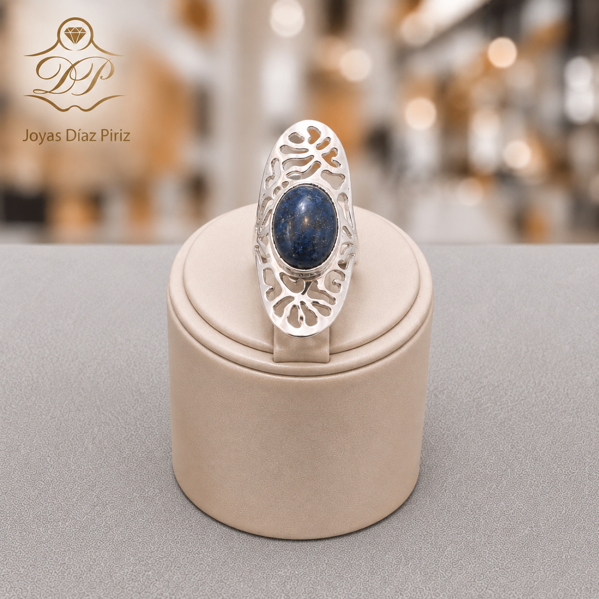 Anillo Calado Plata y Lapislázuli