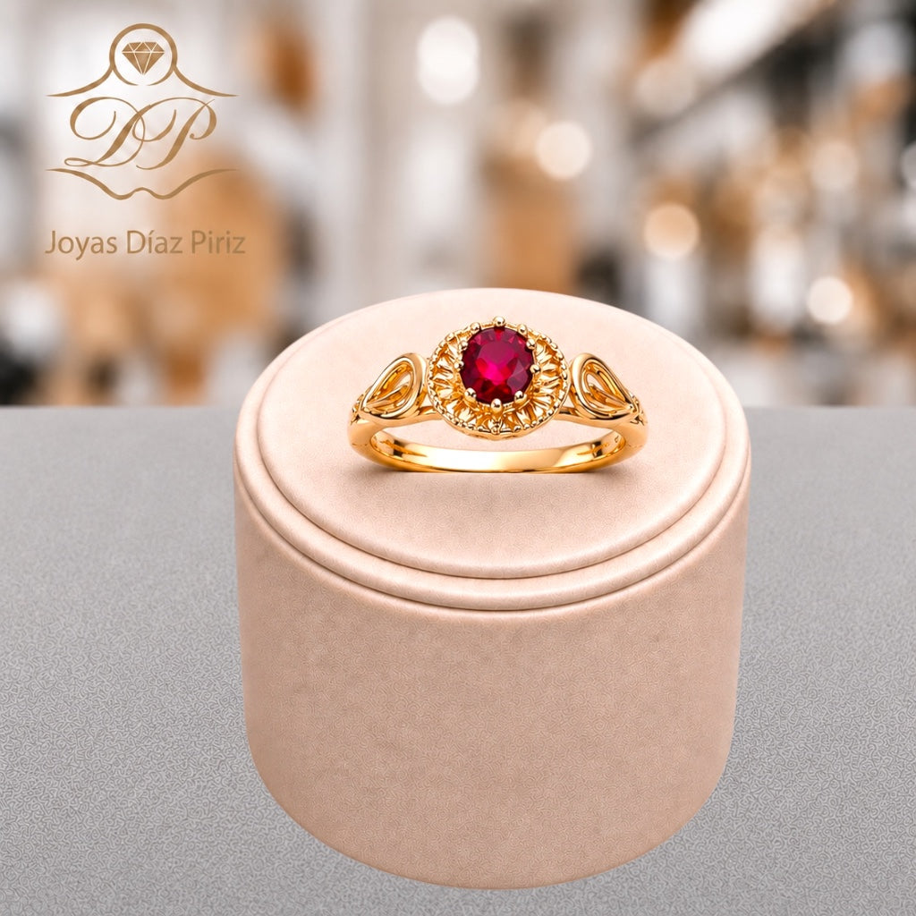 Anillo de oro 18k Con Rubi