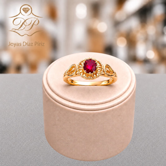 Anillo de oro 18k Con Rubi
