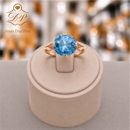 ANILLO ORO 18K/AGUA MARINA