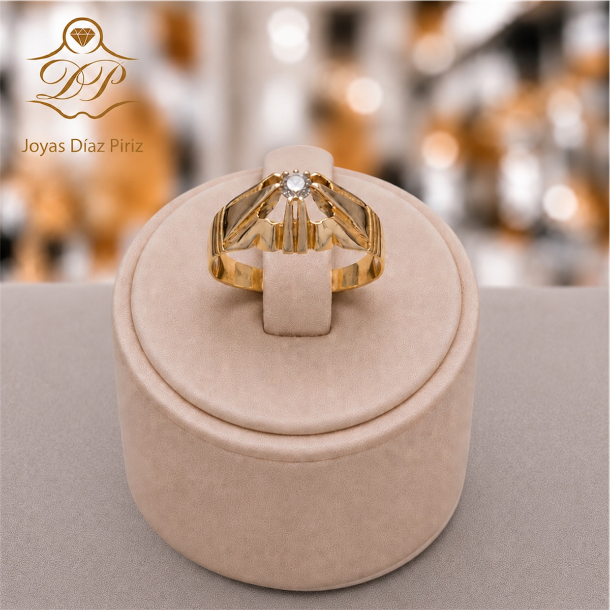 ANILLO ORO 18K/GRIS CON BRILLANTE