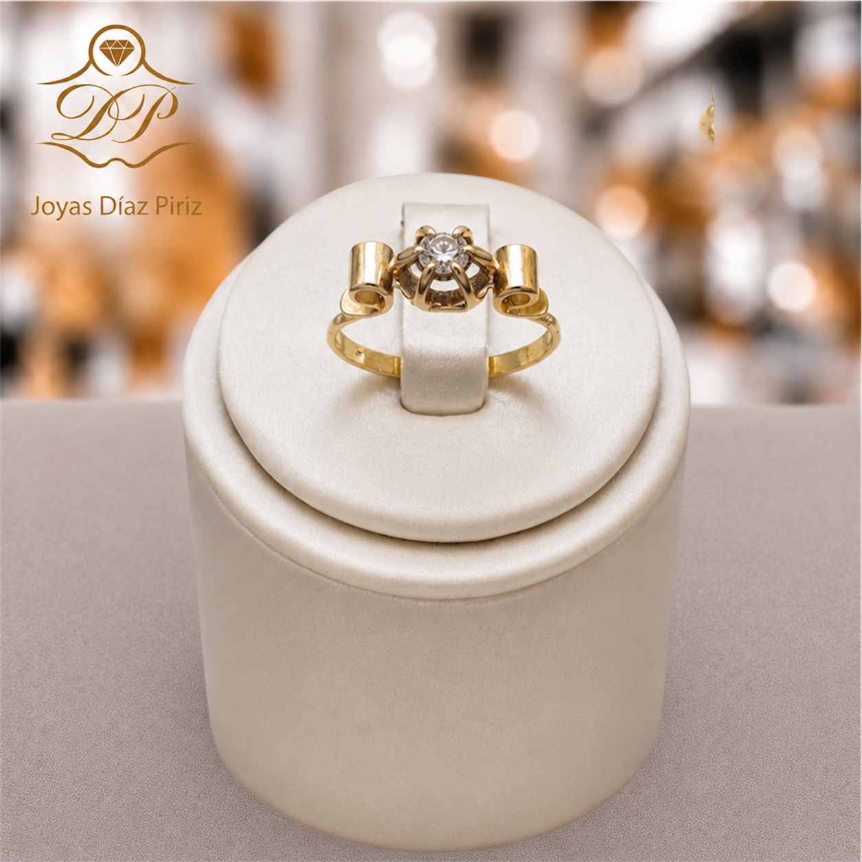 Anillo ORO 18K/GRIS Y BRILLANTE