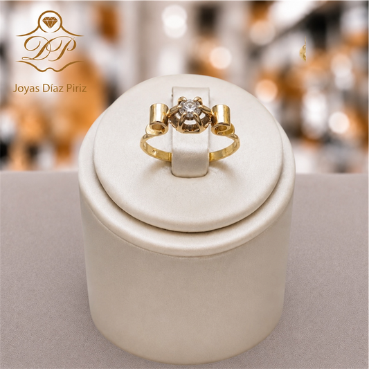 Anillo ORO 18K/GRIS Y BRILLANTE