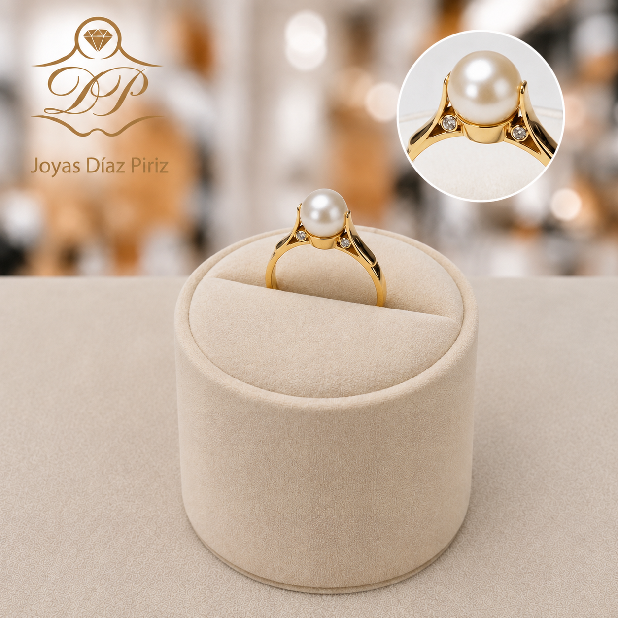 ANILLO ORO/PERLA DE RIO