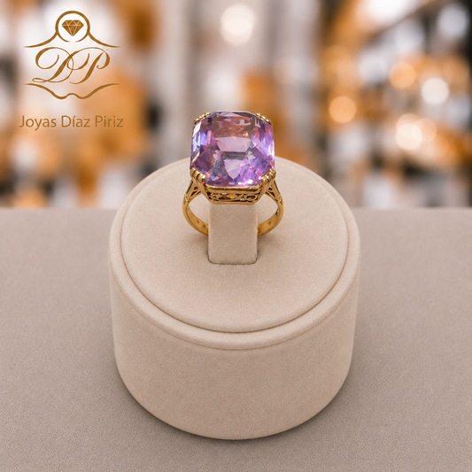 ANILLO ORO 18K/AMATISTA