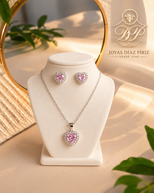 Conjunto Plata Corazón