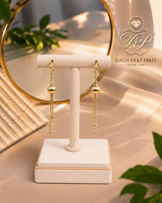 Caravanas elegante Oro 18k