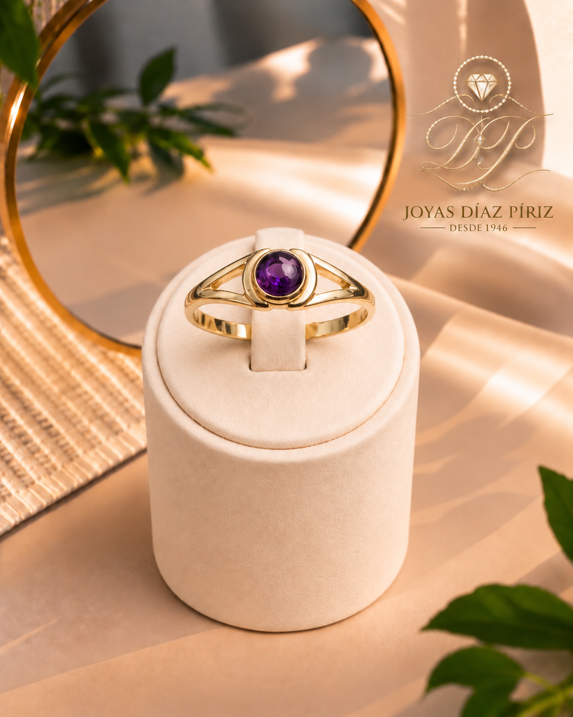 Anillo Oro 18k con amatista