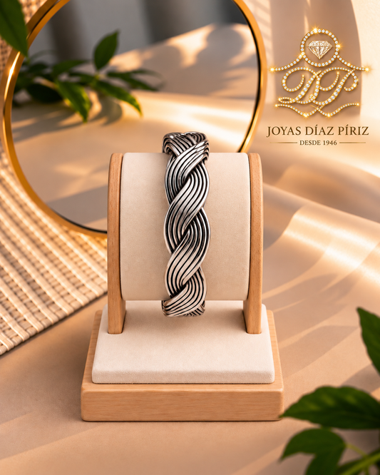 Brazalete Plata trenzado