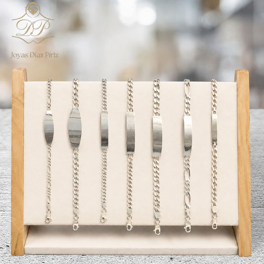 Pulsera ID Caballero en Plata