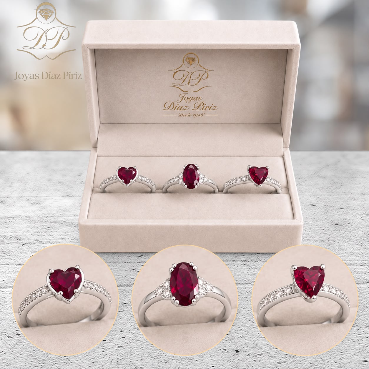 ANILLO PLATA CON CIRCONIA ROJA