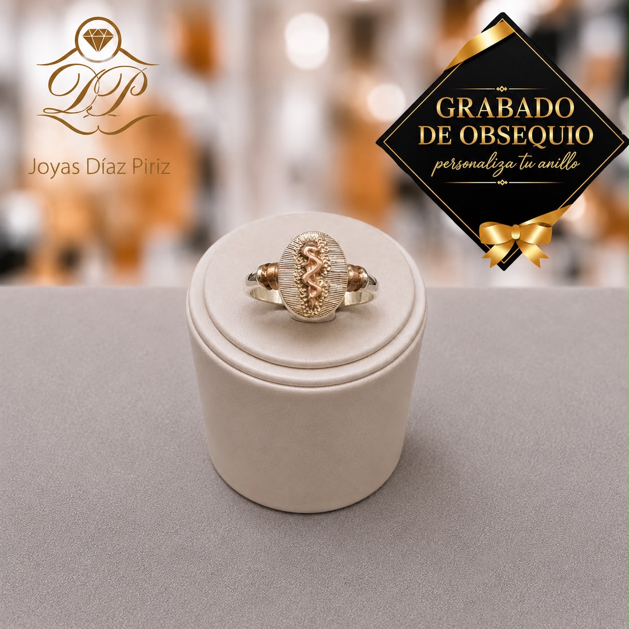 ANILLO PLATA Y ORO MEDICINA
