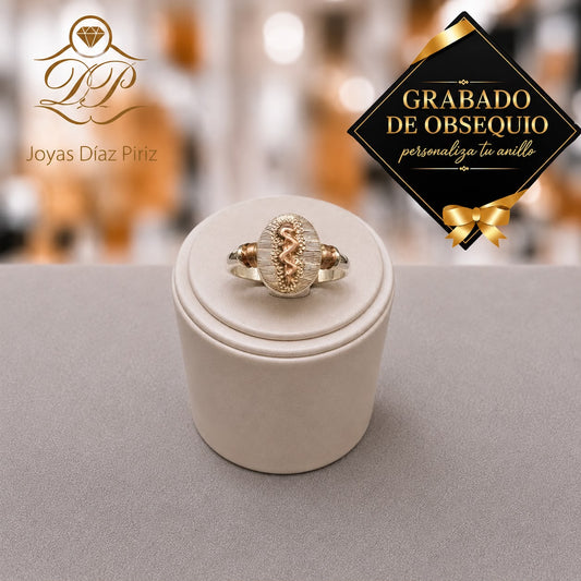 ANILLO PLATA Y ORO MEDICINA