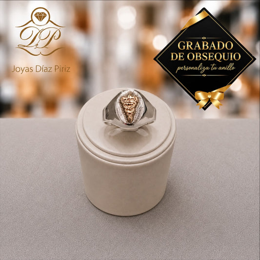 Sello Profesional Medicina — Anillo Plata y Oro