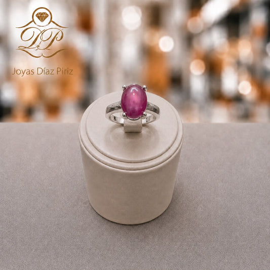 ANILLO PLATA /RAIZ DE RUBI